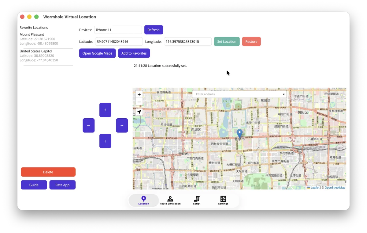 Single-point location and GPS joystick controls